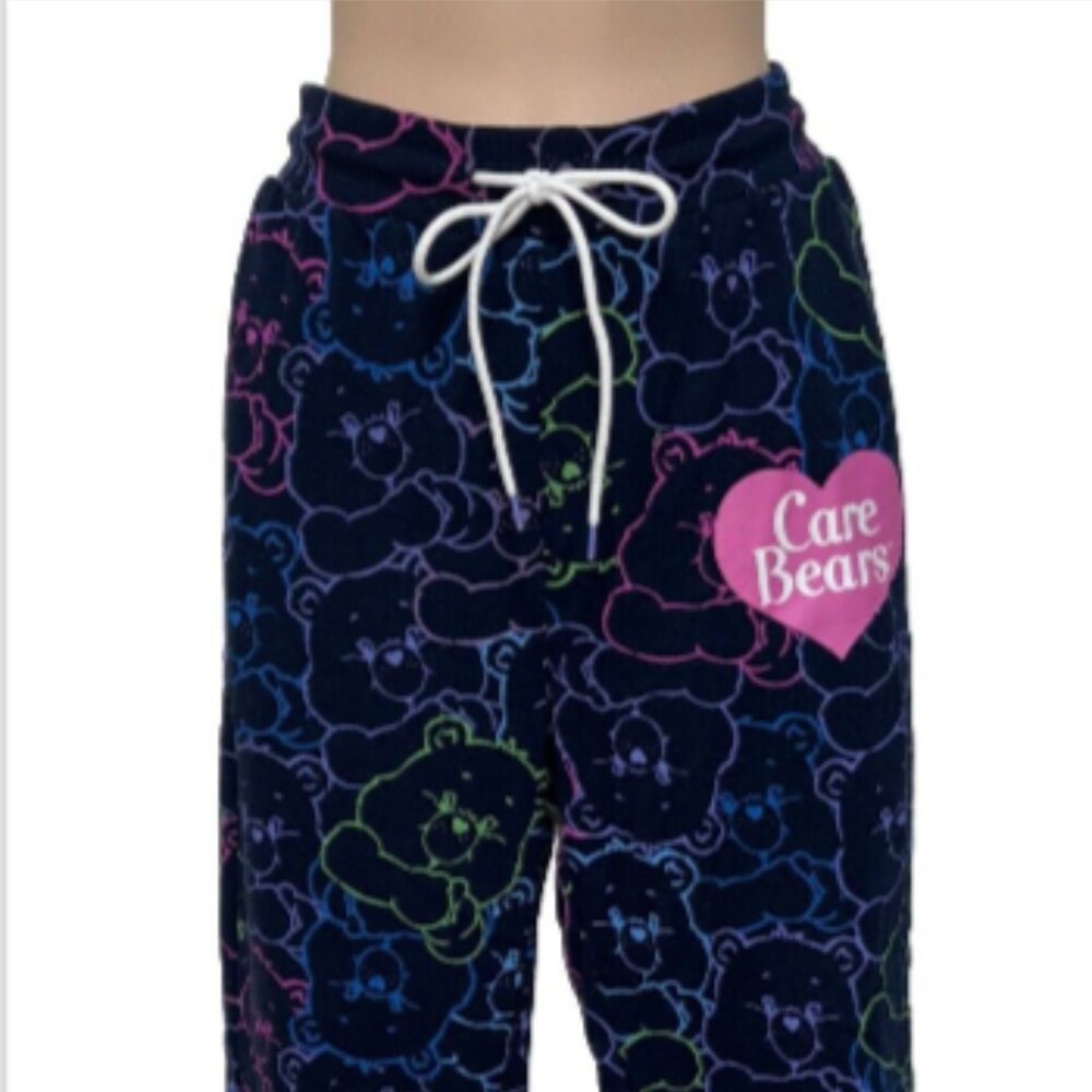 WOMENS Care Bears PAJAMA JOGGER LOUNGE PANTS W/ POCKETS  SIZE M NAVY